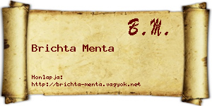 Brichta Menta névjegykártya